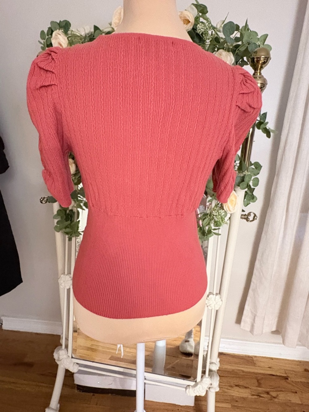 Express Vibrant Red Ribbed Sweater - Picture 4 of 4